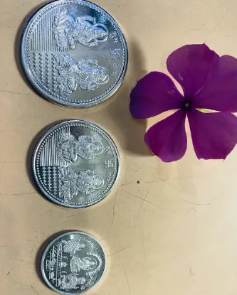 Picture of Pure Silver Laxmi Ganesh Coin / 35 Gram
