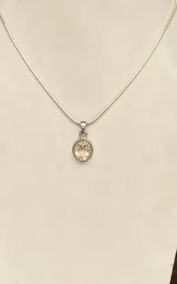 Picture of Pure Silver Necklace With Natural Yellow Topaz/Unisex/14 Gram