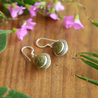 Picture of Pure Silver Earring With Natural Agate / 9.3 Gram