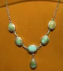 Picture of Pure Silver Necklace With Natural Old Turquoise/Women/31.5 Gram