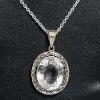 Picture of Pure Silver Necklace With Natural Mountain Crystal Unisex / 24 Gram