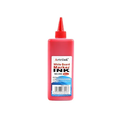 Picture of New Red Colour White Board Marker Ink/ White Board Marker Dry Erase Ink 500 ml Bottle with Attached Dispensor