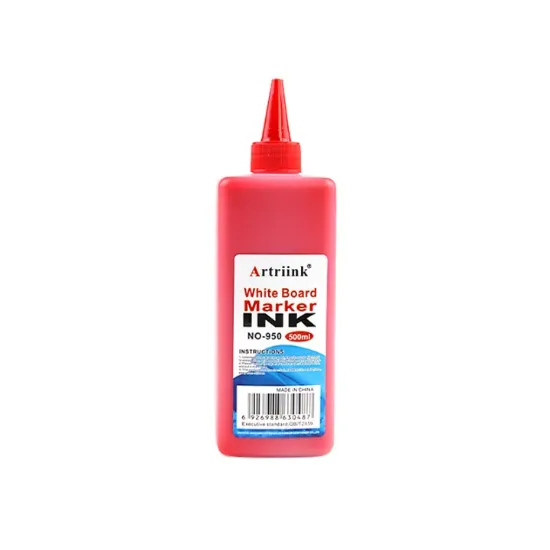 Picture of New Red Colour White Board Marker Ink/ White Board Marker Dry Erase Ink 500 ml Bottle with Attached Dispensor