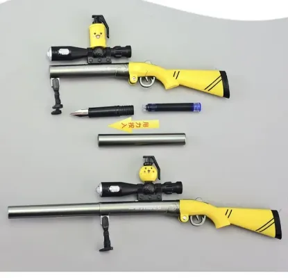 Picture of AK Store 9" Sniper Rifle Gun Shape Bullet Pen with Luminous LED Sniper Scope Kids Toy Birthday Gift Student Stationery Bullet Pen