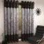 Picture of 2 Pieces Garden Panel Eyelet Polyester Door curtains - 7 Feet, Brown