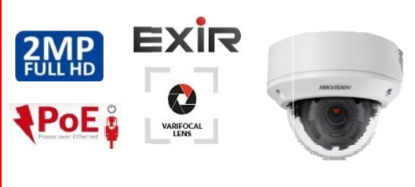 Picture of HIKVISION 2MP Vari-focal Dome Network Camera (DS-2CD1723G0-I / DS-2CD1723G0-IZ)-Mannual