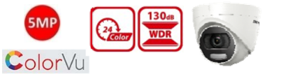 Picture of 5MP ColorVu Full-Time Color Turret Camera – DS-2CE72HFT-F