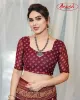 Picture of Printed, Geometric Print Bandhani Georgette Saree (Yellow, Maroon)