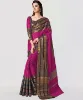 Picture of Striped, Woven, Embellished, Solid/Plain Banarasi Cotton Blend, Art Silk Saree (Pink)
