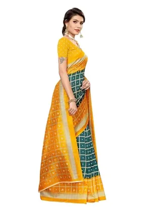 Picture of Women's Art Silk Banarasi Jacquard Saree With Unstitched Blouse Piece
