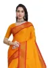 Picture of Printed Kanjivaram Silk Blend, Cotton Silk Saree (Yellow)