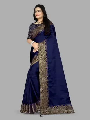 Picture of Embroidered Bollywood Georgette Saree (Blue)