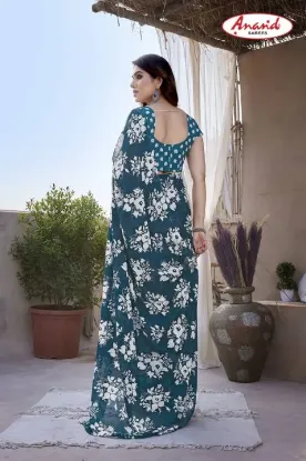 Picture of Floral Print Daily Wear Georgette Saree (Multicolor)