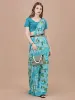 Picture of Floral Print, Printed Daily Wear Georgette Saree (Dark Green)