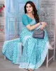 Picture of Floral Print, Geometric Print, Printed Daily Wear Georgette Saree (Blue, White)