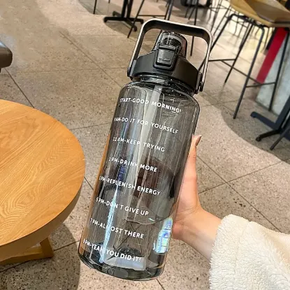 Picture of 1500Ml Pastel Motivational Water Bottle With Time Marker & Straw-BPA Free