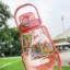 Picture of Bottle With Stickers Straw Summer Leak-Proof Cute Big Belly Water Jug Cup Sports Bottle Girl Gift