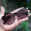 Picture of Shaded Black Rimless Cat Eye Sunglasses For Women