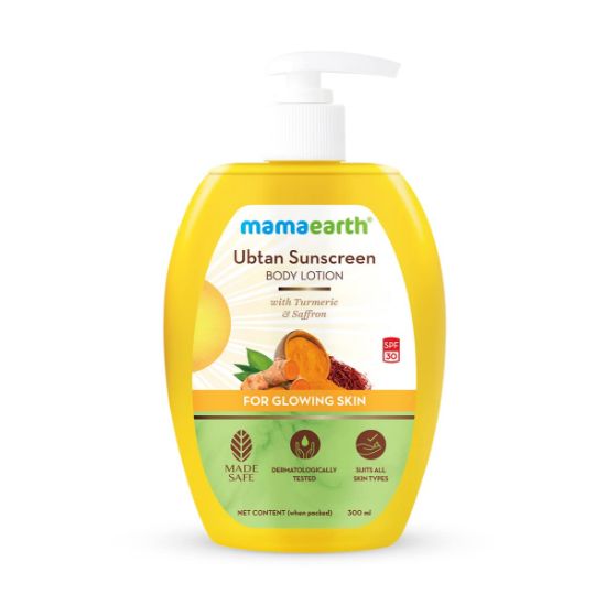 Picture of Mamaearth Ubtan Sunscreen Body Lotion SPF 30 with Turmeric & Saffron for Glowing Skin – 300ml