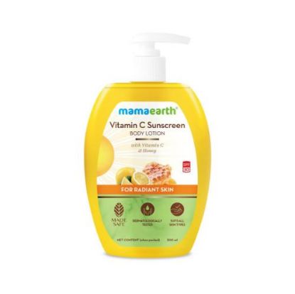Picture of Mamaearth Vitamin C Sunscreen Body Lotion SPF 30 with Vitamin C & Honey for Radiant Skin - 300ml